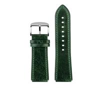 RTRCAGAKM Correa de reloj de cuero retro de 18 mm compatible con Casio A158W A168 / F91w / AE-1200WHD/A158/A159/A169/AE1200(Green-steel pin)