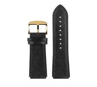 RTRCAGAKM Correa de reloj de cuero retro de 18 mm compatible con Casio A158W A168 / F91w / AE-1200WHD/A158/A159/A169/AE1200(Black-gold pin)