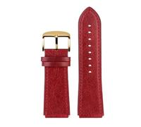 RTRCAGAKM Correa de reloj de cuero retro de 18 mm compatible con Casio A158W A168 / F91w / AE-1200WHD/A158/A159/A169/AE1200(Red-gold pin)