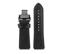 RTRCAGAKM Correa de reloj de cuero retro de 18 mm compatible con Casio A158W A168 / F91w / AE-1200WHD/A158/A159/A169/AE1200(Black-black Folding)