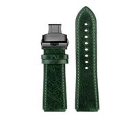 RTRCAGAKM Correa de reloj de cuero retro de 18 mm compatible con Casio A158W A168 / F91w / AE-1200WHD/A158/A159/A169/AE1200(Green-black Folding)