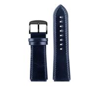 RTRCAGAKM Correa de reloj de cuero retro de 18 mm compatible con Casio A158W A168 / F91w / AE-1200WHD/A158/A159/A169/AE1200(Dark blue-black pin)