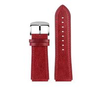 RTRCAGAKM Correa de reloj de cuero retro de 18 mm compatible con Casio A158W A168 / F91w / AE-1200WHD/A158/A159/A169/AE1200(Red-steel pin)