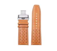 RTRCAGAKM Correa de reloj de cuero retro transpirable for hombre, compatible con Citizen CA4500/CA4505, compatible con Tag, compatible con Heuer, compatible con Hamilton, compatible con Tissot, pulser