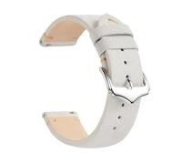 RTRCAGAKM Correa de reloj de gamuza suave vintage de liberación rápida con costura hecha a mano, correas de reloj de cuero de 18 mm, 20 mm y 22 mm(WHITE,18mm)