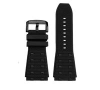 RTRCAGAKM Correa de reloj de goma compatible con Breitling B01 Sports for hombre, correa de reloj de 24 mm con hebilla de acero inoxidable, herramienta for pulsera(Black-black)