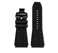 RTRCAGAKM Correa de reloj de goma compatible con Breitling B01 Sports for hombre, correa de reloj de 24 mm con hebilla de acero inoxidable, herramienta for pulsera(Black-black-01)
