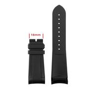 RTRCAGAKM Correa de reloj de goma con extremo curvado de 22 mm apta for tudor timón Biwan Bronce apta for pequeña flor de cobre Correa de reloj de flor roja Correa de reloj impermeable(Black-no clasp)