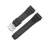 RTRCAGAKM Correa de reloj de goma de 25 mm a 20 mm compatible con la serie Fit For Richard Fit For Mille RM011, correa de reloj de estilo tornillo for hombre(Black-silver)