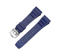 RTRCAGAKM Correa de reloj de goma de 25 mm a 20 mm compatible con la serie Fit For Richard Fit For Mille RM011, correa de reloj de estilo tornillo for hombre(Blue-silver)