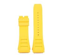 RTRCAGAKM Correa de reloj de goma de 25 mm a 20 mm compatible con la serie Fit For Richard Fit For Mille RM011, correa de reloj de estilo tornillo for hombre(Yellow-No buckle)