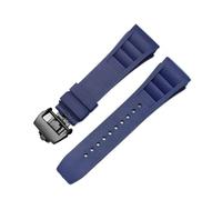 RTRCAGAKM Correa de reloj de goma de 25 mm a 20 mm compatible con la serie Fit For Richard Fit For Mille RM011, correa de reloj de estilo tornillo for hombre(Blue-black)