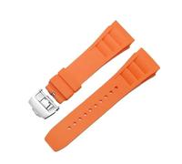 RTRCAGAKM Correa de reloj de goma de 25 mm a 20 mm compatible con la serie Fit For Richard Fit For Mille RM011, correa de reloj de estilo tornillo for hombre(Orange-silver)