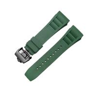 RTRCAGAKM Correa de reloj de goma de 25 mm a 20 mm compatible con la serie Fit For Richard Fit For Mille RM011, correa de reloj de estilo tornillo for hombre(Green-black)