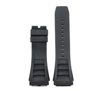 RTRCAGAKM Correa de reloj de goma de 25 mm a 20 mm compatible con la serie Fit For Richard Fit For Mille RM011, correa de reloj de estilo tornillo for hombre(Black-No buckle)