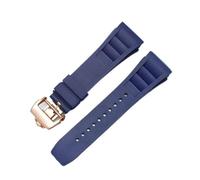 RTRCAGAKM Correa de reloj de goma de 25 mm a 20 mm compatible con la serie Fit For Richard Fit For Mille RM011, correa de reloj de estilo tornillo for hombre(Blue-rosegold)