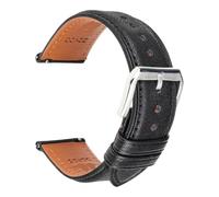 RTRCAGAKM Correa de reloj de liberación rápida Compatible con Samsung Compatible con Galaxy Active2/3 Compatible con Amazfit Correa de cuero Pulsera de reloj inteligente(Black S,24mm)