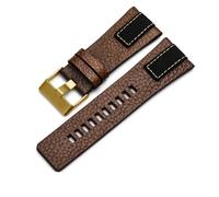 RTRCAGAKM Correa de reloj de lona vaquera de cuero y mezclilla apta for correa de reloj for Diesel de 26 mm apta for correas for STRONGHOLD DZ4318 DZ4345 DZ4354 Pulseras for hombre Cinturón marrón(Clo