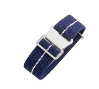 RTRCAGAKM Correa de reloj de nailon elástica apta for Water Ghost, compatible con correas de reloj for Tudor de 18 mm, 20 mm y 22 mm(Blue white-Steel)