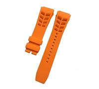 RTRCAGAKM Correa de reloj de silicona apta for Richard Fit For Mille con interfaz saliente de 21 mm de ancho y 25 mm apta for correa de reloj de oreja sin rematar(Orange,25mm No buckle)