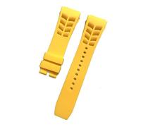 RTRCAGAKM Correa de reloj de silicona apta for Richard Fit For Mille con interfaz saliente de 21 mm de ancho y 25 mm apta for correa de reloj de oreja sin rematar(Yellow,25mm silver buckle)