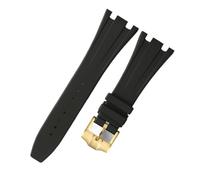 RTRCAGAKM Correa de reloj de silicona de 28 mm compatible con Audemars y for Piguet for Royal Oak Offshore AP15400 15703 15703 15706, accesorios for correas de reloj de goma for hombre(Black gold B)