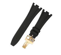 RTRCAGAKM Correa de reloj de silicona de 28 mm compatible con Audemars y for Piguet for Royal Oak Offshore AP15400 15703 15703 15706, accesorios for correas de reloj de goma for hombre(Black gold A)