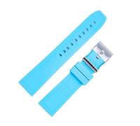 RTRCAGAKM Correa de reloj de silicona de goma suave de 20 mm, 22 mm y 24 mm, compatible con Breitling, compatible con Superocean, compatible con Navitimer Avenger(Sky blue-silver,22mm)