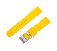 RTRCAGAKM Correa de reloj de silicona de goma suave de 20 mm, 22 mm y 24 mm, compatible con Breitling, compatible con Superocean, compatible con Navitimer Avenger(Yellow-silver,20mm)