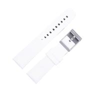 RTRCAGAKM Correa de reloj de silicona de goma suave de 20 mm, 22 mm y 24 mm, compatible con Breitling, compatible con Superocean, compatible con Navitimer Avenger(White-silver,20mm)