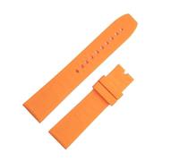 RTRCAGAKM Correa de reloj de silicona suave de 20 mm, 22 mm y 24 mm, compatible con Breitling y for Superocean.(Orange-No buckle,20mm)