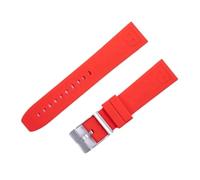 RTRCAGAKM Correa de reloj de silicona suave de 20 mm, 22 mm y 24 mm, compatible con Breitling y for Superocean.(Red-silver,22mm)
