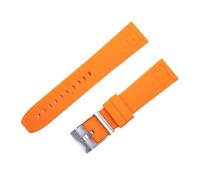 RTRCAGAKM Correa de reloj de silicona suave de 20 mm, 22 mm y 24 mm, compatible con Breitling y for Superocean.(Orange-silver,20mm)