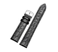 RTRCAGAKM Correa de reloj fina negra de 13 mm, 18 mm y 20 mm compatible con Longines L4.760.4 L2, correa de reloj for hombre y mujer(Blk Stitched Silver,13mm)