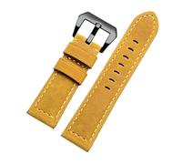 RTRCAGAKM Correa de reloj for hombre hecha a mano de 22 mm, 24 mm y 26 mm, compatible con pulseras de repuesto for Panerai compatibles con Crazy Horse for hombre(Yellow Brown Black,26mm)