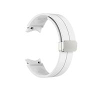 RTRCAGAKM Correa de silicona apta for Samsung for Galaxy Watch 6 5 4 Correa clásica 47mm 43mm 44mm 40mm hebilla magnética apta for Galaxy Watch 5 Pro 45mm(White-01,Galaxy Watch5)