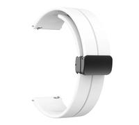 RTRCAGAKM Correa de silicona de dos tonos con hebilla plegable magnética de 20 mm y 22 mm compatible con HUAWEI WATCH 4 Pro/GT 2 3 compatible con Runner Correa de silicona suave(White,22mm)