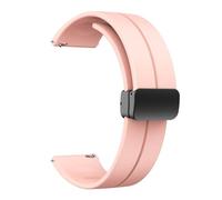 RTRCAGAKM Correa de silicona de dos tonos con hebilla plegable magnética de 20 mm y 22 mm compatible con HUAWEI WATCH 4 Pro/GT 2 3 compatible con Runner Correa de silicona suave(Pink,20mm)