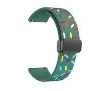 RTRCAGAKM Correa de silicona de dos tonos con hebilla plegable magnética de 20 mm y 22 mm compatible con HUAWEI WATCH 4 Pro/GT 2 3 compatible con Runner Correa de silicona suave(Lake Blue Rainbow,Watc