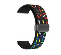 RTRCAGAKM Correa de silicona de dos tonos con hebilla plegable magnética de 20 mm y 22 mm compatible con HUAWEI WATCH 4 Pro/GT 2 3 compatible con Runner Correa de silicona suave(Black Rainbow, Watch