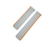 RTRCAGAKM Correa magnética compatible con TicWatch GTH 2/E3 Correa de silicona compatible con Ticwatch Pro 3 Compatible con Ultra GPS LTE/compatible con GTX Pulsera de repuesto for reloj(Gray Orange,F