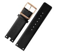 RTRCAGAKM Correas de reloj compatibles con CK K94231 K9423101, de cuero suave, compatibles con pulsera for Calvin for Klein de 22 mm.(Black-rosegold)