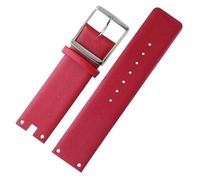 RTRCAGAKM Correas de reloj compatibles con CK K94231 K9423101, de cuero suave, compatibles con pulsera for Calvin for Klein de 22 mm.(Red-silver)