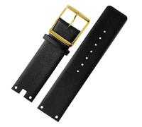 RTRCAGAKM Correas de reloj compatibles con CK K94231 K9423101, de cuero suave, compatibles con pulsera for Calvin for Klein de 22 mm.(Black-gold)