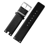 RTRCAGAKM Correas de reloj compatibles con CK K94231 K9423101, de cuero suave, compatibles con pulsera for Calvin for Klein de 22 mm.(Black-silver)