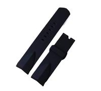RTRCAGAKM Correas de reloj de caucho de silicona aptas for Corum, aptas for ADMIRAL'S, aptas for CUP, correa de reloj con extremo curvo, pulsera sin hebilla, 22 mm, 24 mm, negro y azul(No buckle black