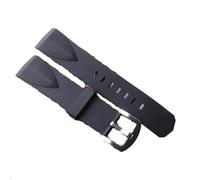 RTRCAGAKM Correas de reloj de caucho de silicona aptas for Corum, aptas for ADMIRAL'S, aptas for CUP, correa de reloj con extremo curvo, pulsera sin hebilla, 22 mm, 24 mm, negro y azul(Silver buckle b