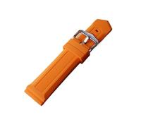 RTRCAGAKM Correas de reloj de silicona de 23 mm, 24 mm, 26 mm y 28 mm, color negro y azul, resistentes al agua, aptas for Samsung y for Huawei(Orange,24mm)