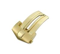 RTRCAGAKM Hebilla de acero inoxidable Cierre plegable de metal macizo Compatible con Tag for Heuer Compatible con Carrera 18 mm 20 mm Correa de cuero de silicona Accesorios de reloj for hombres(Golden