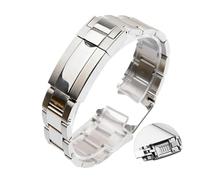 RTRCAGAKM Pulsera de reloj apta for Rolex apta for SUBMARINER apta for DAYTONA apta for GMT Correa de reloj de acero inoxidable 904 de 20 mm con cierre de botón de ajuste fino for hombre(Bright Silver